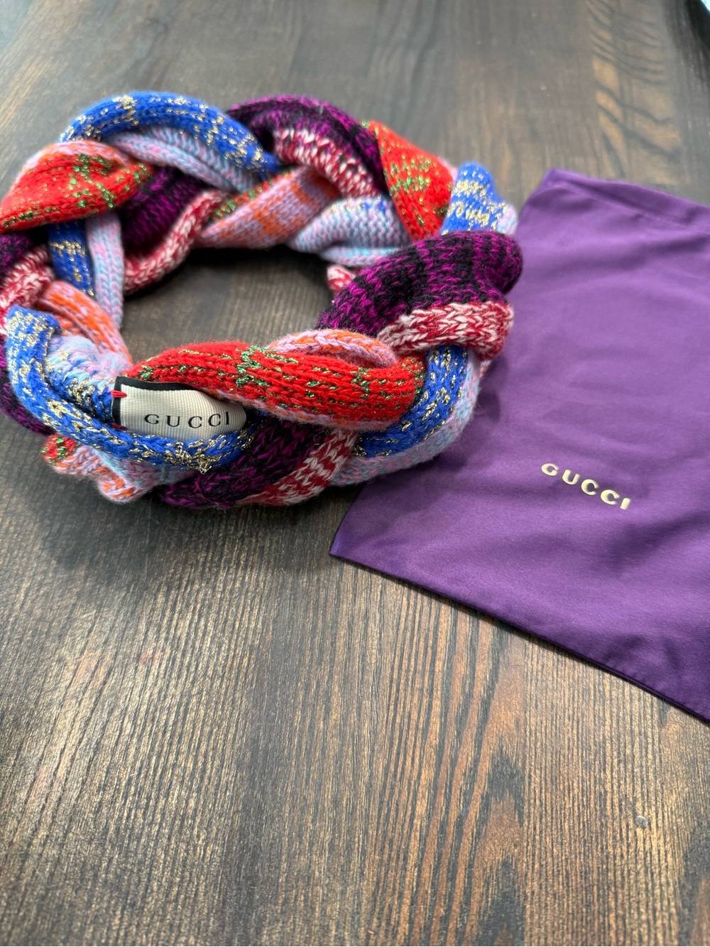 Gucci Multicolor Knit Headband with Metallic Thread